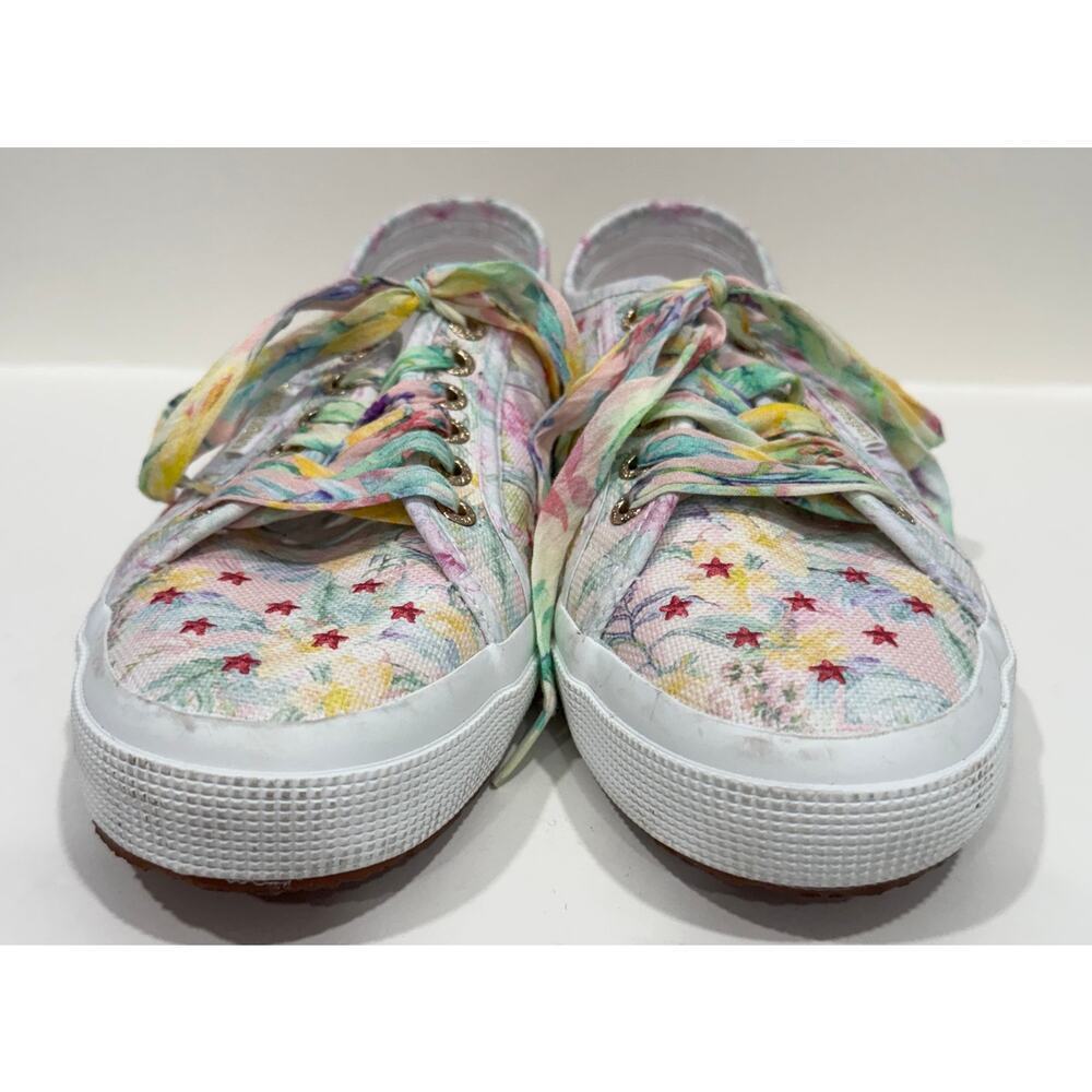 LoveShackFancy x Superga Floral Embroidered Low Top Sneakers Feminine Size 8.5 - Picture 4 of 8
